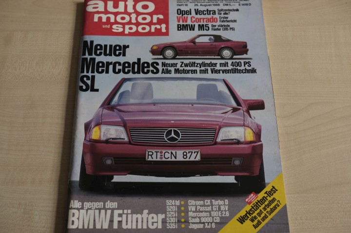 Deckblatt Auto Motor und Sport (18/1988)